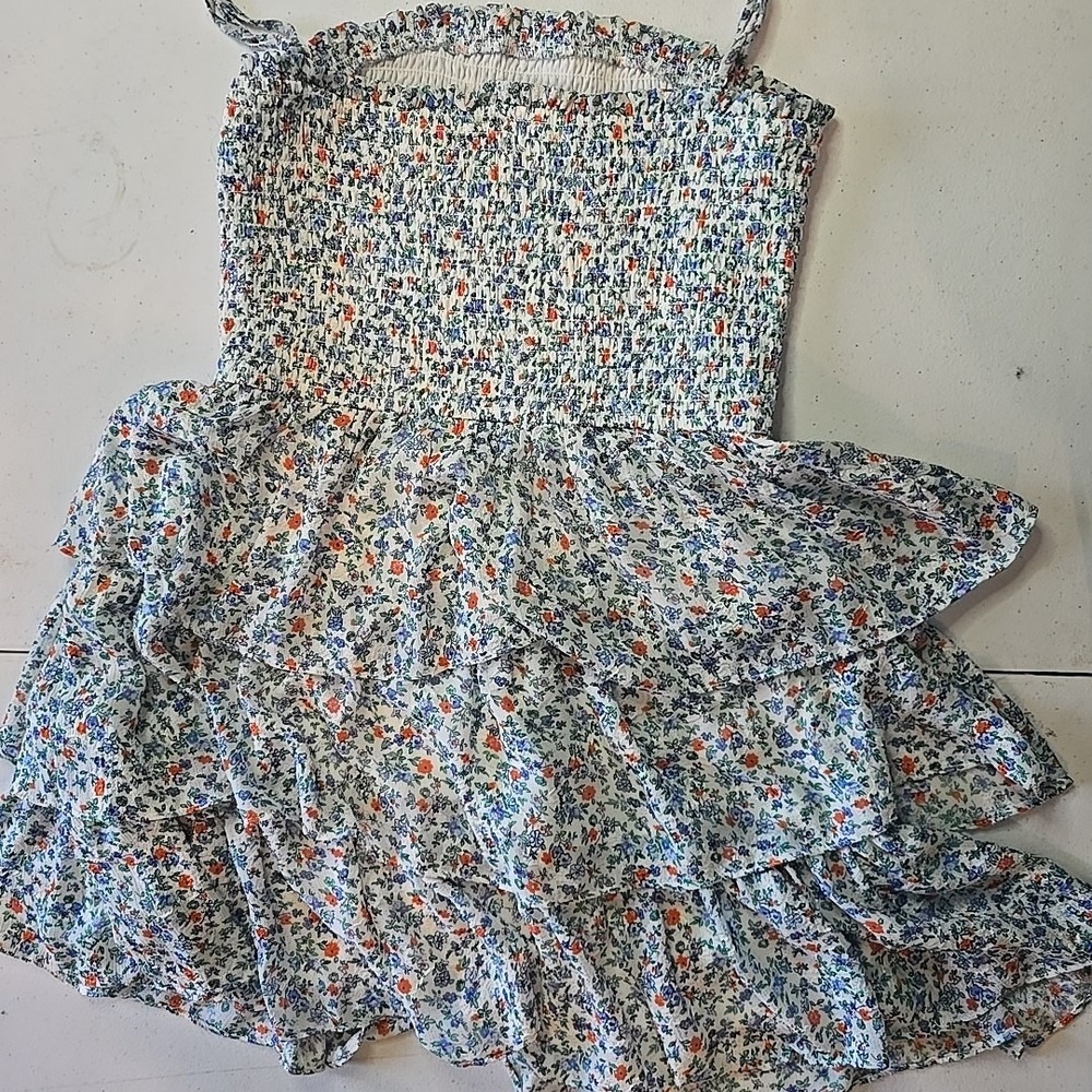 Alter'd State Smocked Floral Dress Women Size Medium M Multicolor Tiered - Picture 7 of 8